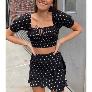 Beach Riot Metallic Heart Daisy Crop Top